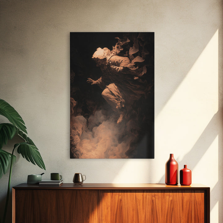 The Cave Oracle, Gothic Nightmare Art, Vertical Wall Art, Dark Halloween Decor, Canvas Print, Halloween Wall Art, Macabre Wall Art