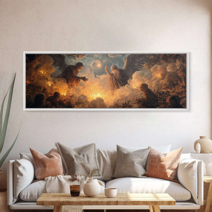 The Cave Oracle, Visionary Gothic Art, Extra Wide Wall Art, Dark Fantasy Wall Art, Canvas Print, Halloween Wall Art