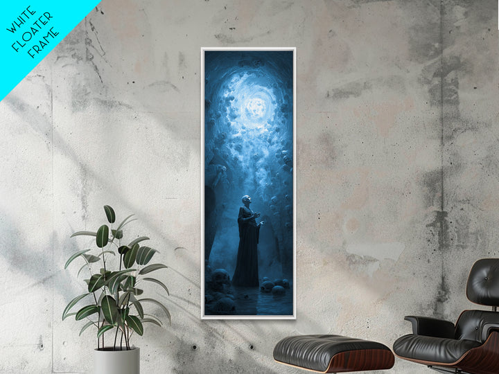The Cave Oracle, Surreal Apocalyptic Art, Tall Narrow Wall Art, Dark Halloween Decor, Canvas Print, Halloween Wall Art