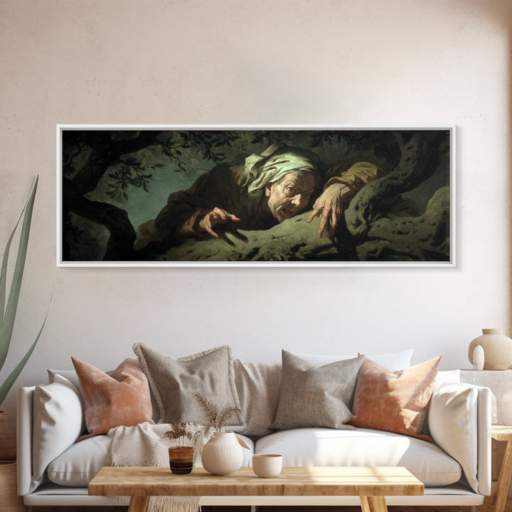 The Orchard Hag, Gothic Nightmare Art, Extra Wide Wall Art, Macabre Wall Art, Canvas Print, Halloween Wall Art, Gothic Home Decor