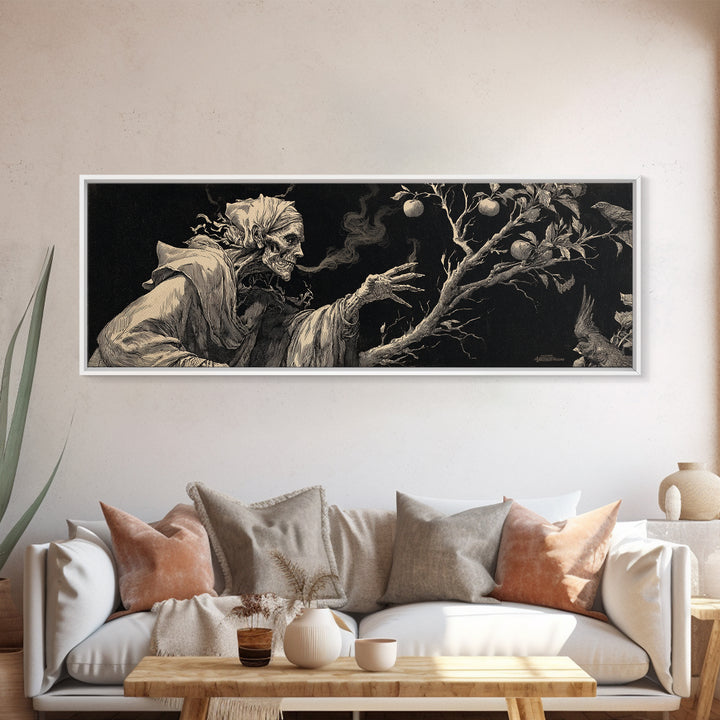 The Orchard Hag, Decadent Gothic Art, Extra Wide Wall Art, Macabre Wall Art, Canvas Print, Halloween Wall Art, Horror Wall Art