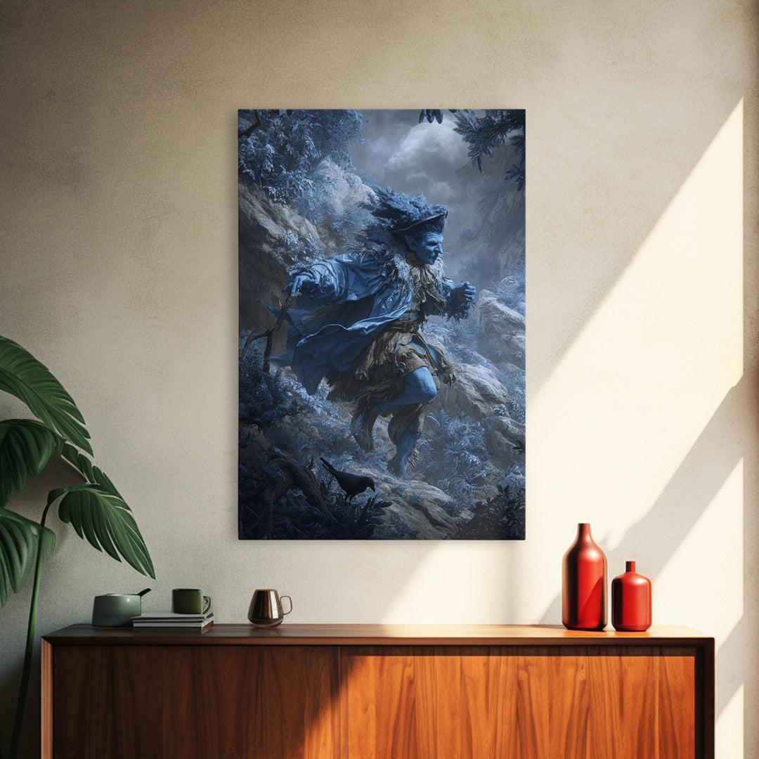 The Frost Goblin, Baroque Witchcraft Art, Vertical Wall Art, Gothic Horror Wall Art, Canvas Print, Halloween Wall Art, Macabre Wall Art