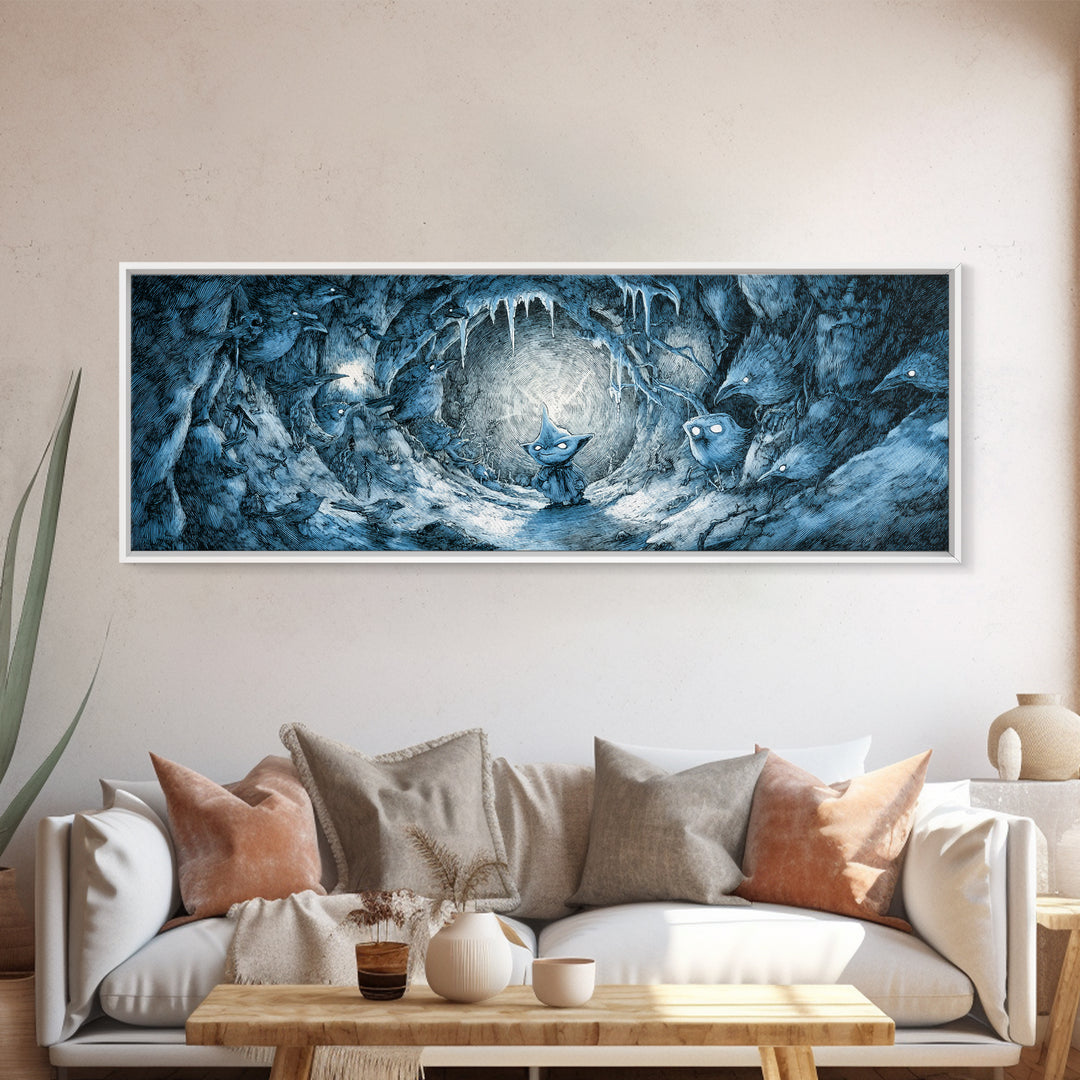 The Frost Goblin, Expressionist Nightmare Art, Extra Wide Wall Art, Dark Halloween Decor, Canvas Print, Halloween Wall Art
