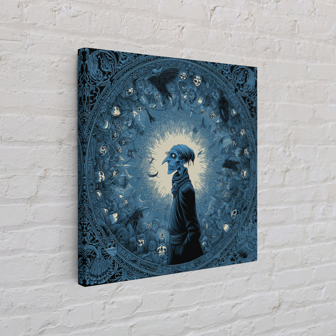 The Frost Goblin, Macabre Folk Print Art, Square Wall Art, Macabre Wall Art, Canvas Print, Halloween Wall Art, Halloween Decor