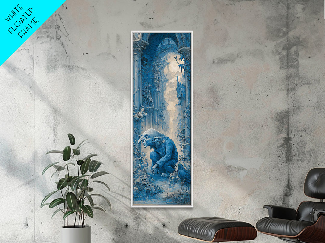 The Frost Goblin, Surreal Apocalyptic Art, Tall Narrow Wall Art, Dark Halloween Decor, Canvas Print, Halloween Wall Art