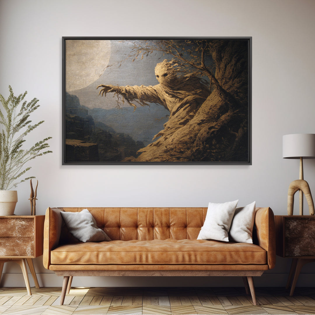 The Hollow-Tree Monster, Romantic Gothic Landscape, Landscape Wall Art, Dark Fantasy Wall Art, Framed Canvas Print
