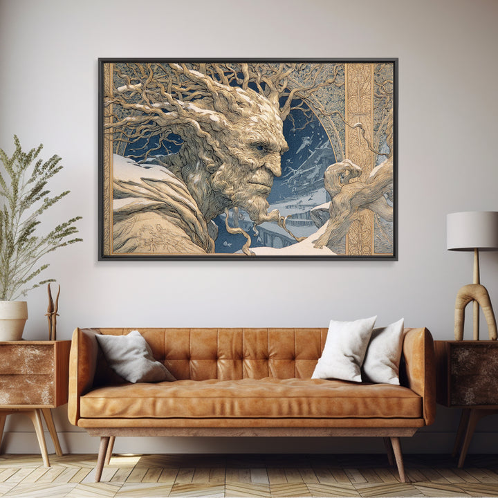 The Hollow-Tree Monster, Symbolist Death Art, Landscape Wall Art, Dark Halloween Decor, Canvas Print, Halloween Wall Art