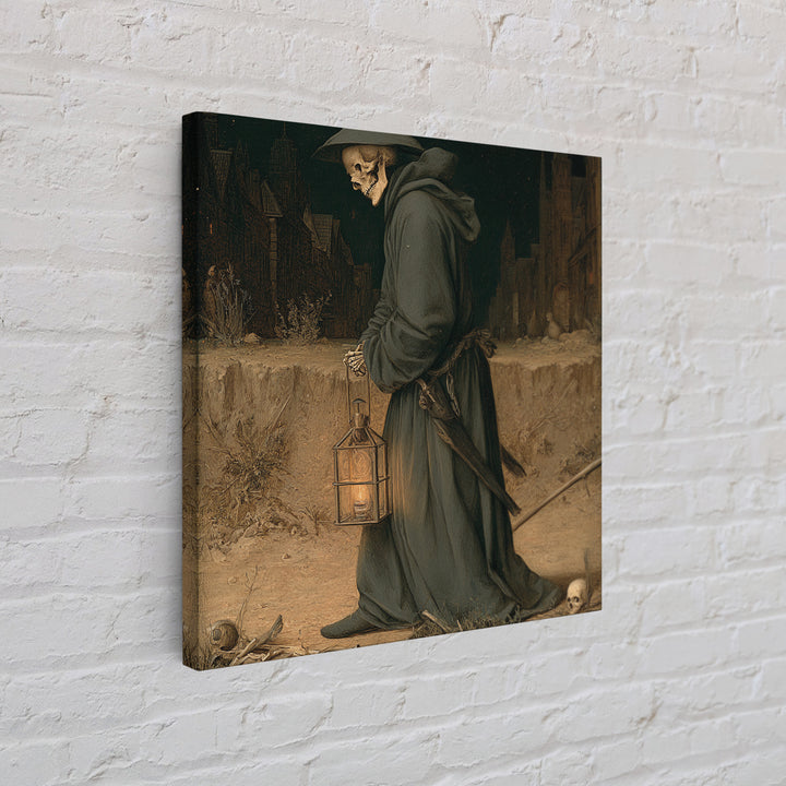 The Crossroads Spirit, Danse Macabre Art, Square Wall Art, Dark Halloween Decor, Framed Canvas Print, Halloween Wall Art