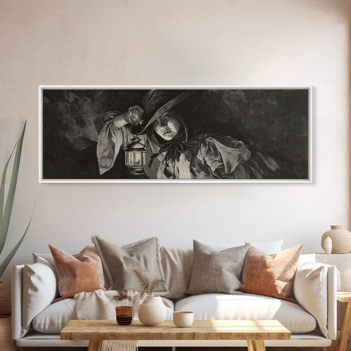 The Crossroads Spirit, Dark Romantic Horror Art, Extra Wide Wall Art, Dark Fantasy Wall Art, Framed Canvas Print, Halloween Wall Art