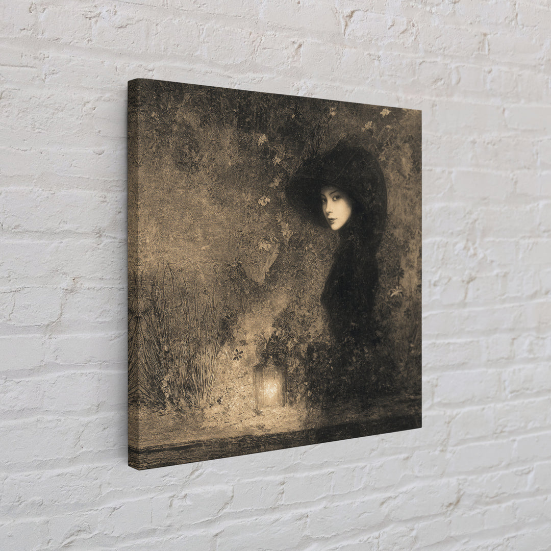 The Crossroads Spirit, Symbolist Dream Art, Square Wall Art, Dark Fantasy Wall Art, Canvas Print, Halloween Wall Art