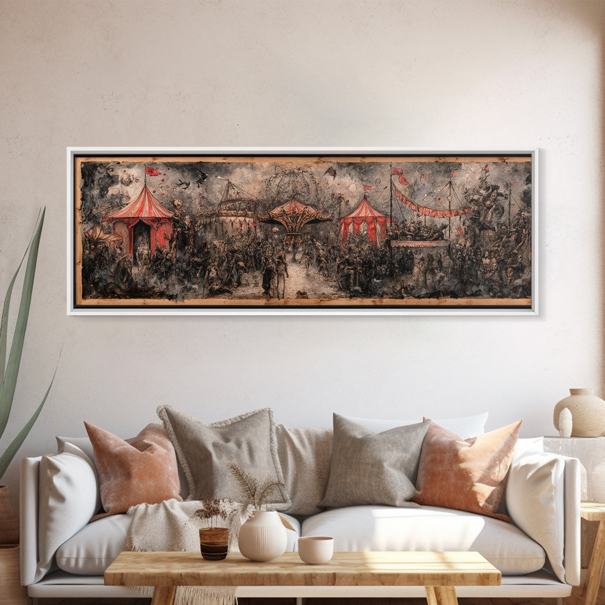 The Abandoned Carnival, Symbolist Dream Art, Extra Wide Wall Art, Gothic Horror Wall Art, Canvas Print, Halloween Wall Art