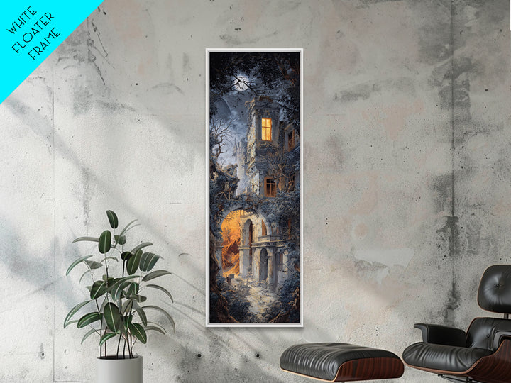The Haunted Manor, Apocalyptic Romantic Art, Tall Narrow Wall Art, Gothic Horror Wall Art, Canvas Print, Halloween Wall Art
