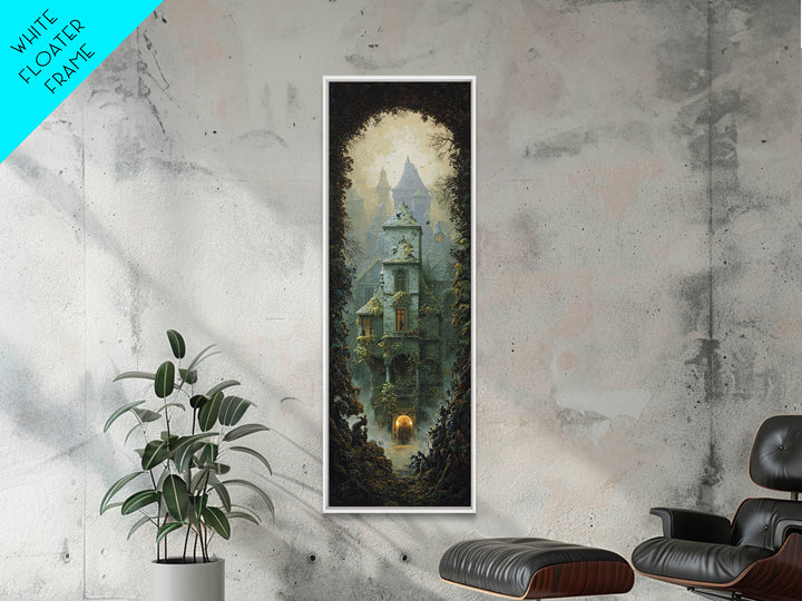 The Haunted Manor, Surreal Apocalyptic Art, Tall Narrow Wall Art, Dark Fantasy Wall Art, Canvas Print, Halloween Wall Art