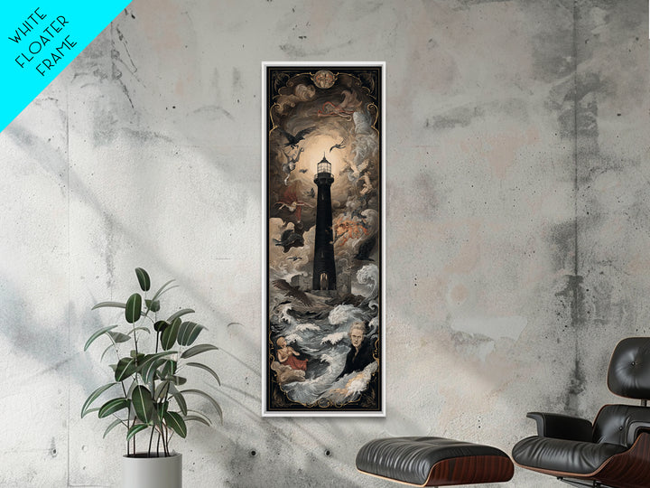 The Cursed Lighthouse, Gothic Nightmare Art, Tall Narrow Wall Art, Gothic Horror Wall Art, Canvas Print, Halloween Wall Art