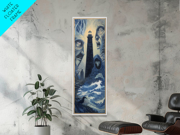 The Cursed Lighthouse, Expressionist Gothic Art, Tall Narrow Wall Art, Gothic Horror Wall Art, Canvas Print, Halloween Wall Art