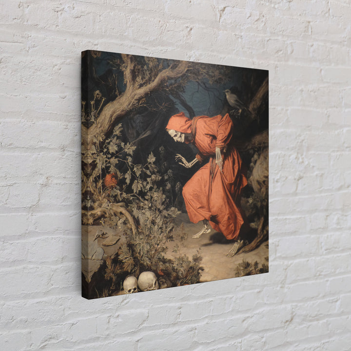 The Witch'S Forest, Danse Macabre Art, Square Wall Art, Dark Halloween Decor, Canvas Print, Halloween Wall Art