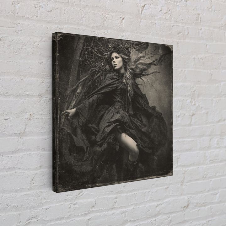 The Witch'S Forest, Biomechanical Horror Art, Square Wall Art, Dark Fantasy Wall Art, Canvas Print, Halloween Wall Art, Seasonal Home Decor