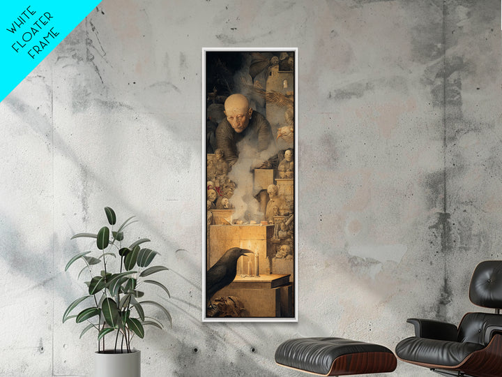 The Forgotten Crypt, Medieval Grotesque Art, Tall Narrow Wall Art, Macabre Wall Art, Canvas Print, Halloween Wall Art