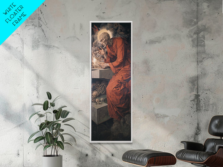 The Forgotten Crypt, Dark Renaissance Art, Tall Narrow Wall Art, Macabre Wall Art, Canvas Print, Halloween Wall Art