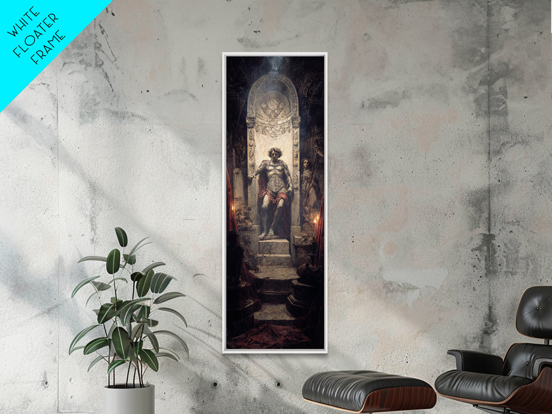 The Forgotten Crypt, Ornate Symbolist Art, Tall Narrow Wall Art, Dark Halloween Decor, Framed Canvas Print, Halloween Wall Art