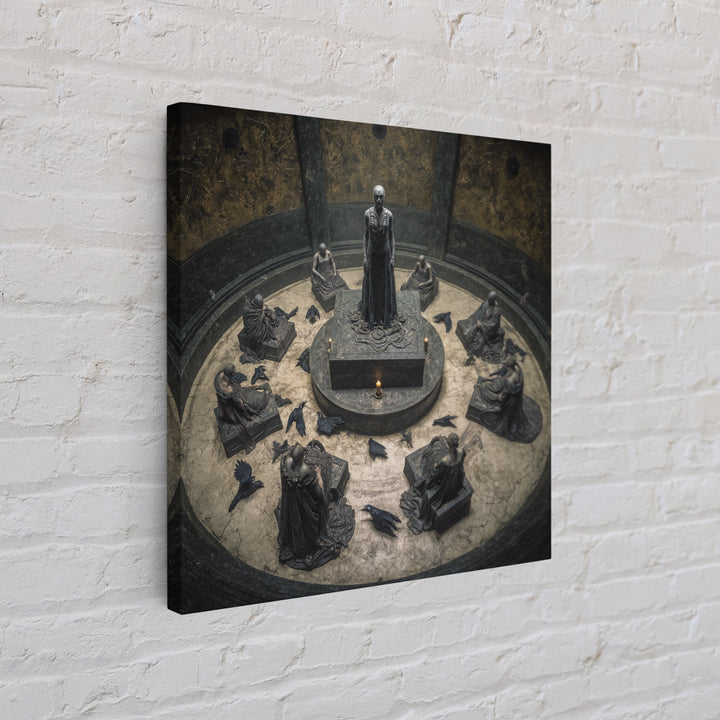 The Forgotten Crypt, Dark Symbolist Art, Square Wall Art, Macabre Wall Art, Canvas Print, Halloween Wall Art, Horror Wall Art