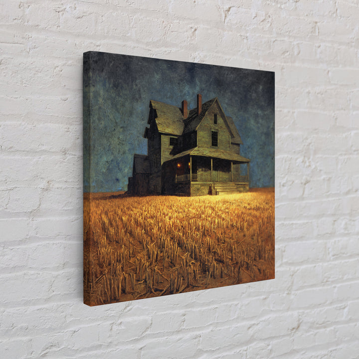 The Possessed Farmhouse, Dark Symbolist Art, Square Wall Art, Dark Fantasy Wall Art, Canvas Print, Halloween Wall Art