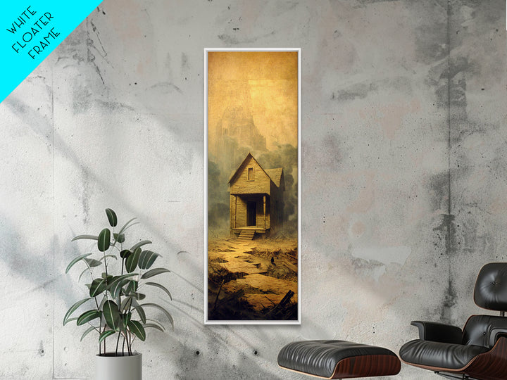 The Possessed Farmhouse, Surreal Apocalyptic Art, Tall Narrow Wall Art, Gothic Horror Wall Art, Canvas Print, Halloween Wall Art
