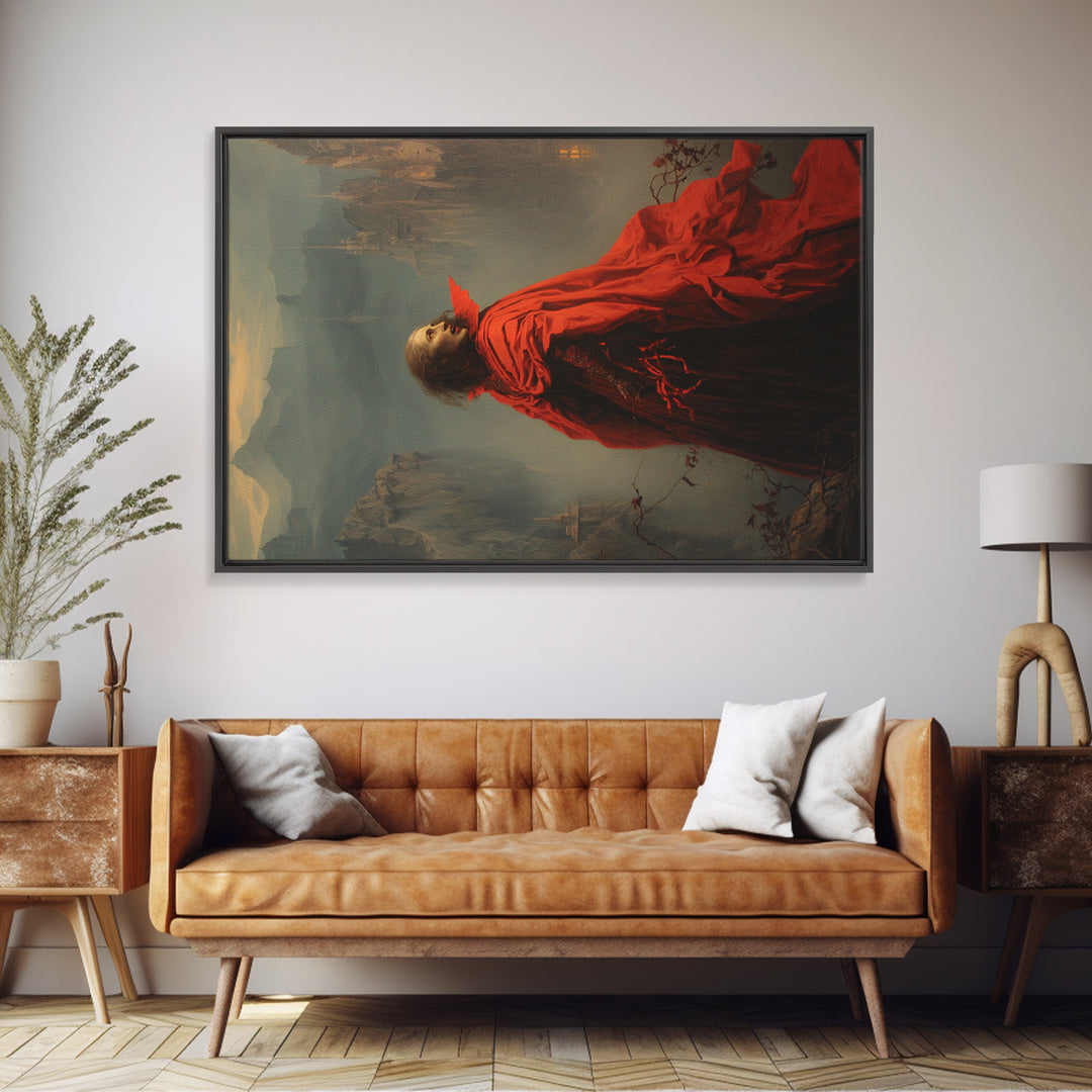 The Vampire Castle, Symbolist Gothic Landscape, Landscape Wall Art, Macabre Wall Art, Canvas Print, Halloween Wall Art, Statement Wall Art