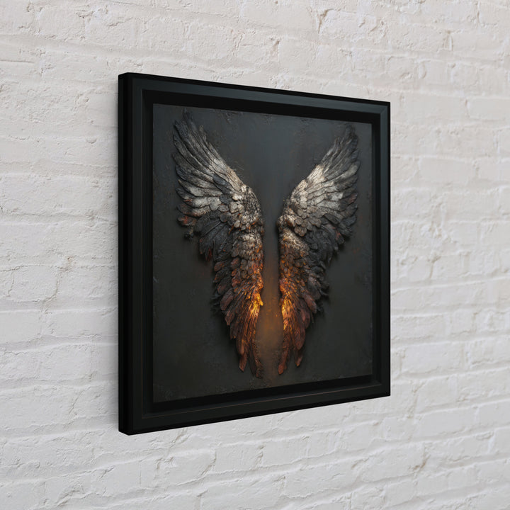 Dark Angel Wings Canvas Print, Dark Art, Moody Wall Art, Living Room Decor, Fine Art, Nocturne, Gallery Decor, Neutral Decor, DAR-1x1-31