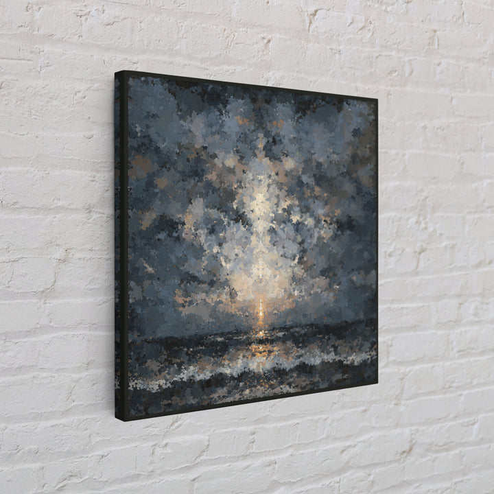 Stormy Sea under a Nearly Black Sky Canvas Print, Dark Art, Fine Art Print, Living Room Decor, Fine Art, Nocturne, Wall Decor, DAR-1x1-5