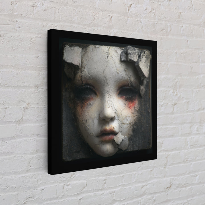 Cracked Porcelain Doll Portrait Canvas Print, Dark Art, Fine Art Print, Living Room Decor, Oil Painting, Nocturne, Wall Decor, DAR-1x1-95