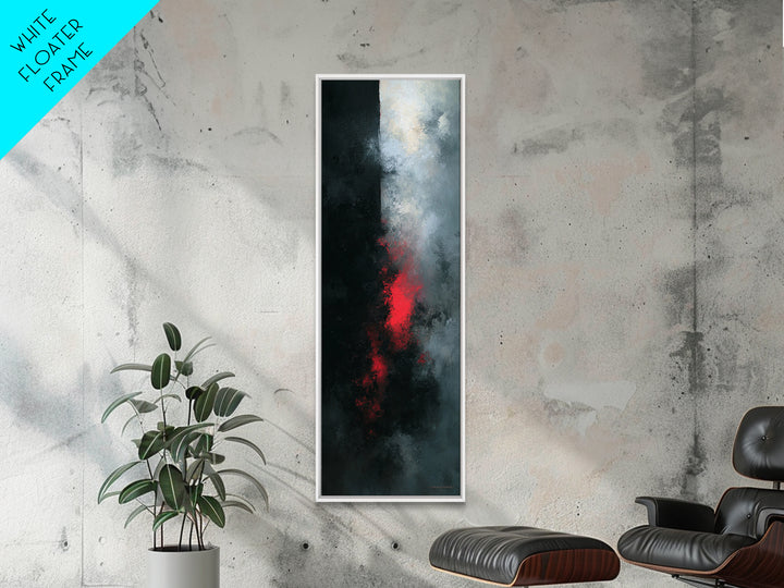 Deep Charcoal Abstract Canvas Print, Dark Art, Gothic Wall Art, Living Room Decor, Nocturne, Spooky Decor, Gallery Decor, DAR-1x3-33