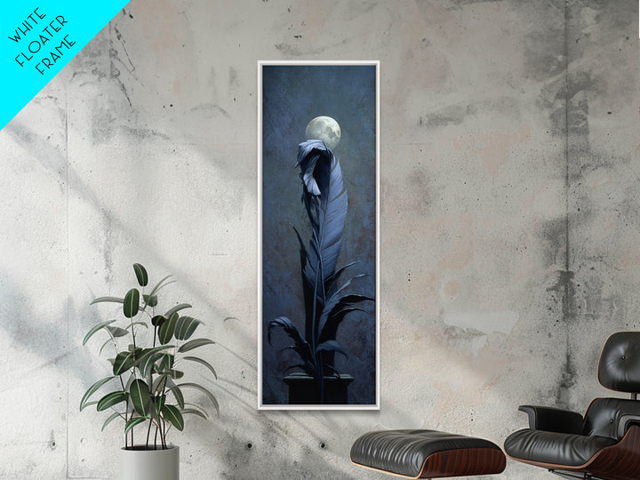 Silent Graveyard with Blue Moon Haze Canvas Print, Dark Art, Statement Artwork, Living Room Decor, Fine Art, Nocturne, DAR-1x3-78
