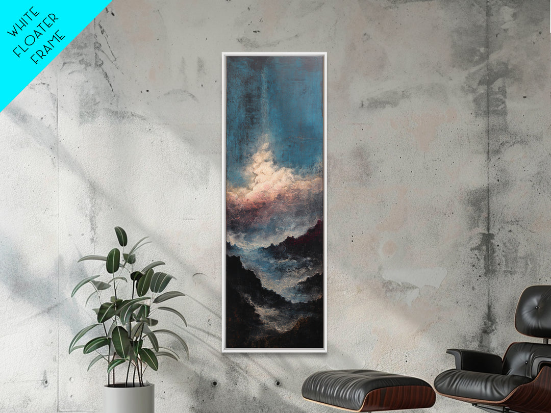 Stormy Sea under a Nearly Black Sky Canvas Print, Dark Art, Fantasy Art, Living Room Decor, Fine Art, Nocturne, DAR-1x3-89
