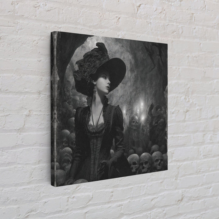 The Endless Catacombs, Decadent Gothic Art, Square Wall Art, Dark Halloween Decor, Framed Canvas Print, Halloween Wall Art