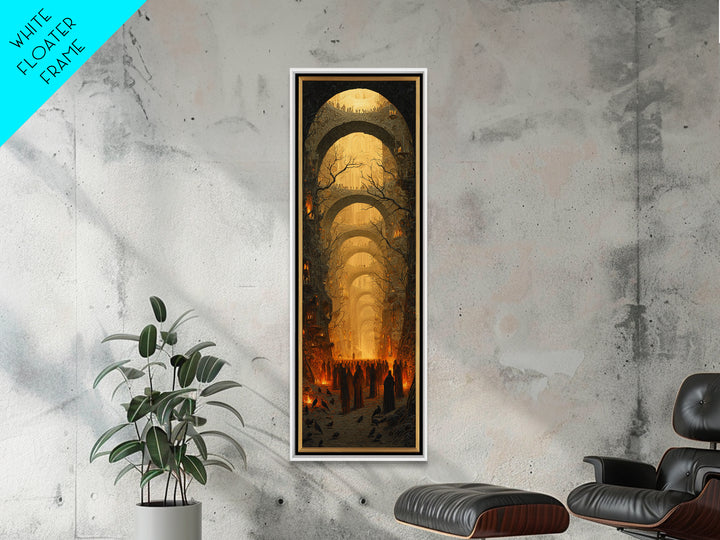 The Endless Catacombs, Surreal Apocalyptic Art, Tall Narrow Wall Art, Dark Fantasy Wall Art, Canvas Print, Halloween Wall Art
