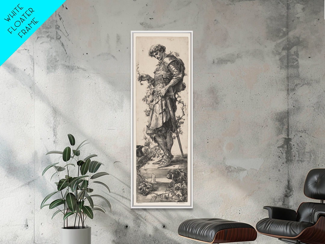 The Overgrown Chapel, Renaissance Engraving Art, Tall Narrow Wall Art, Gothic Horror Wall Art, Canvas Print, Halloween Wall Art