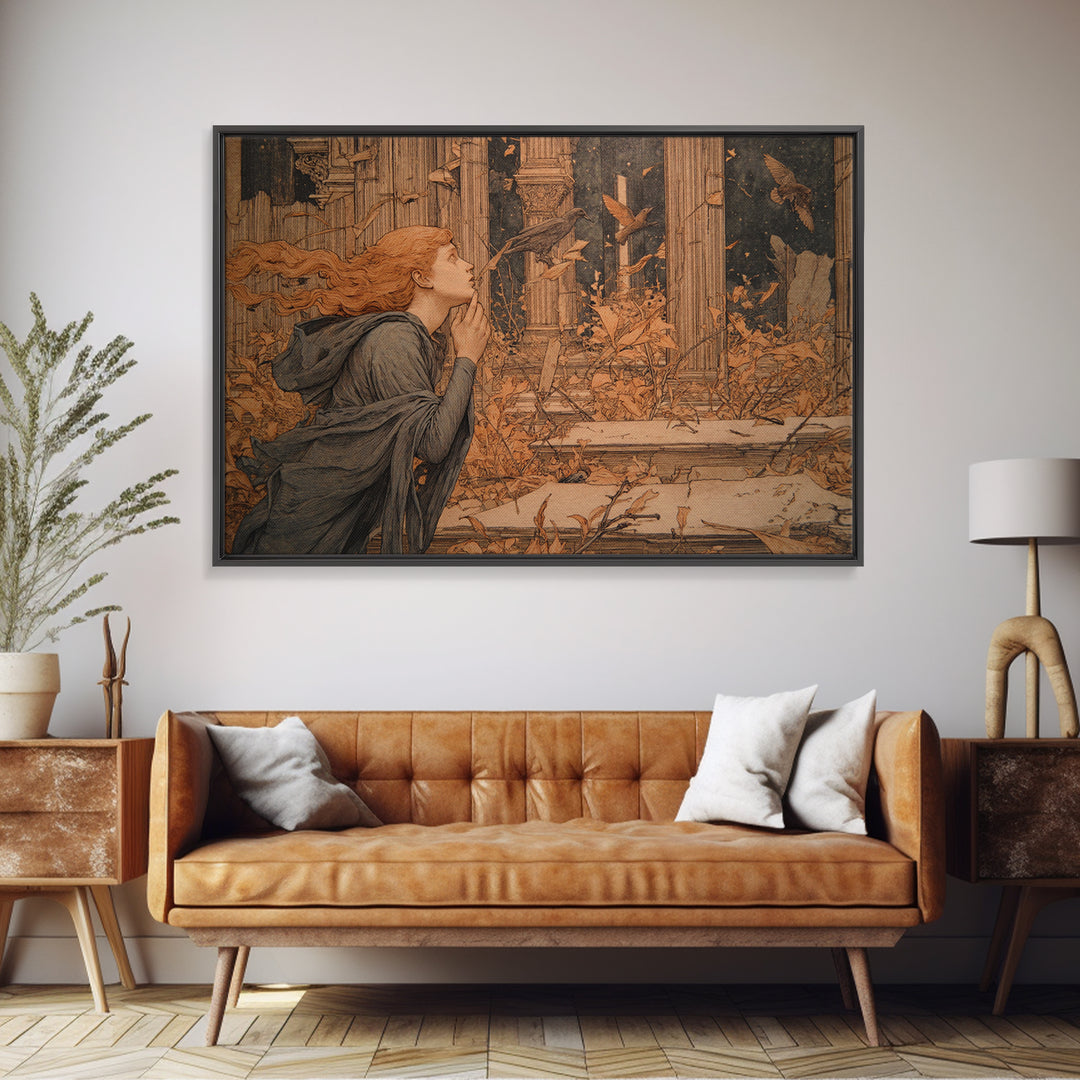 The Overgrown Chapel, Symbolist Death Art, Landscape Wall Art, Gothic Horror Wall Art, Canvas Print, Halloween Wall Art