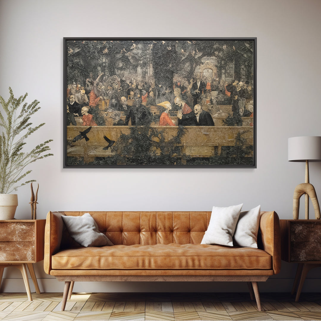 The Overgrown Chapel, Grotesque Carnival Art, Landscape Wall Art, Dark Halloween Decor, Canvas Print, Halloween Wall Art, Dark Fantasy Art