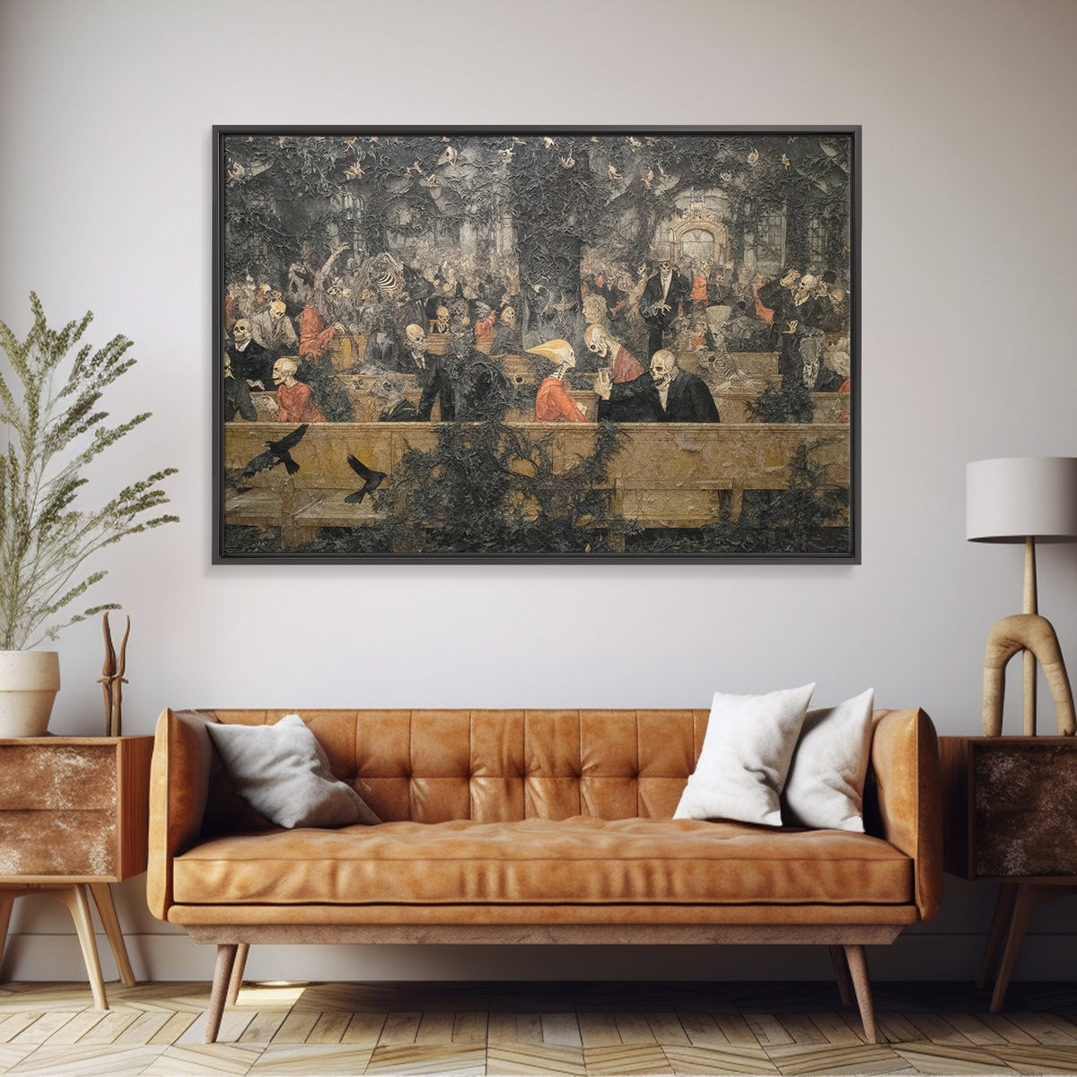 The Overgrown Chapel, Grotesque Carnival Art, Landscape Wall Art, Dark Halloween Decor, Canvas Print, Halloween Wall Art, Dark Fantasy Art