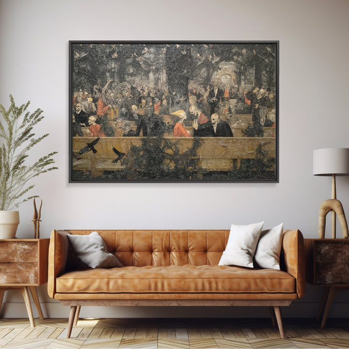 The Overgrown Chapel, Grotesque Carnival Art, Landscape Wall Art, Dark Halloween Decor, Canvas Print, Halloween Wall Art, Dark Fantasy Art