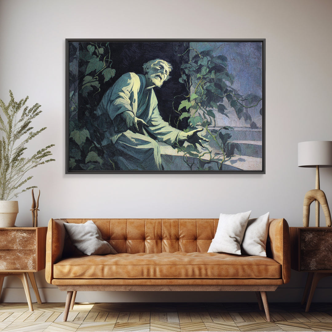 The Overgrown Chapel, Expressionist Gothic Art, Landscape Wall Art, Gothic Horror Wall Art, Canvas Print, Halloween Wall Art