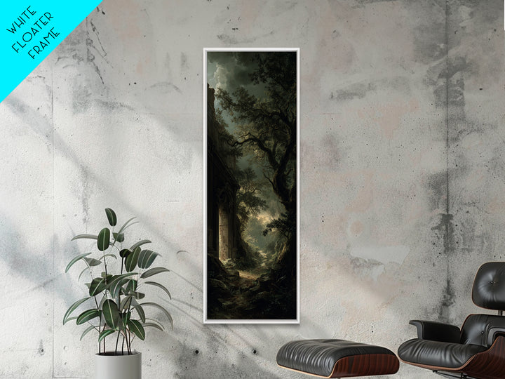 The Derelict Asylum, Baroque Witchcraft Art, Tall Narrow Wall Art, Dark Halloween Decor, Framed Canvas Print, Halloween Wall Art