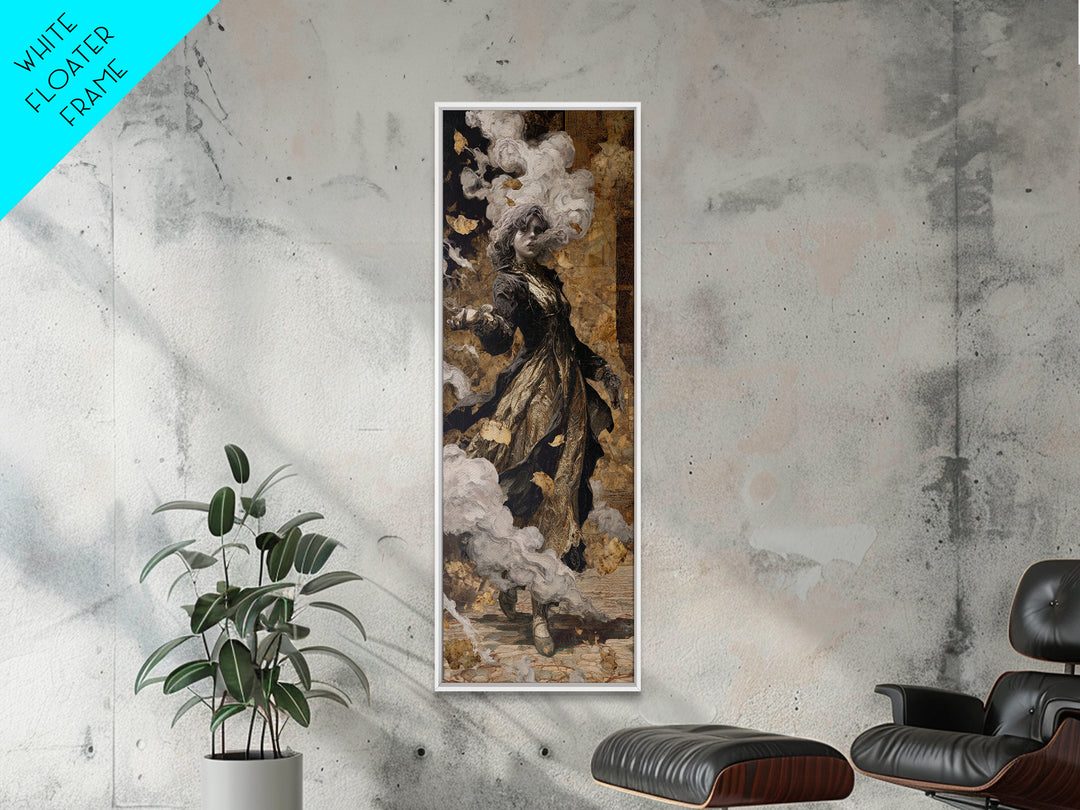 The Derelict Asylum, Ornate Symbolist Art, Tall Narrow Wall Art, Dark Fantasy Wall Art, Framed Canvas Print, Halloween Wall Art