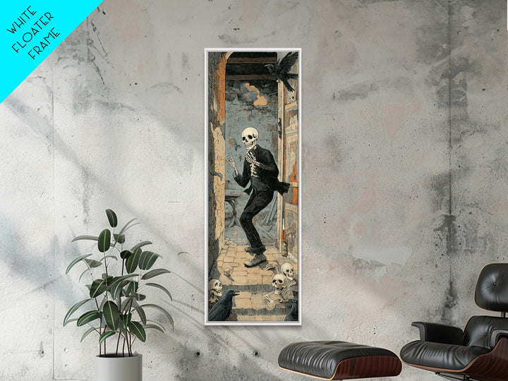 The Derelict Asylum, Macabre Folk Print Art, Tall Narrow Wall Art, Dark Fantasy Wall Art, Framed Canvas Print