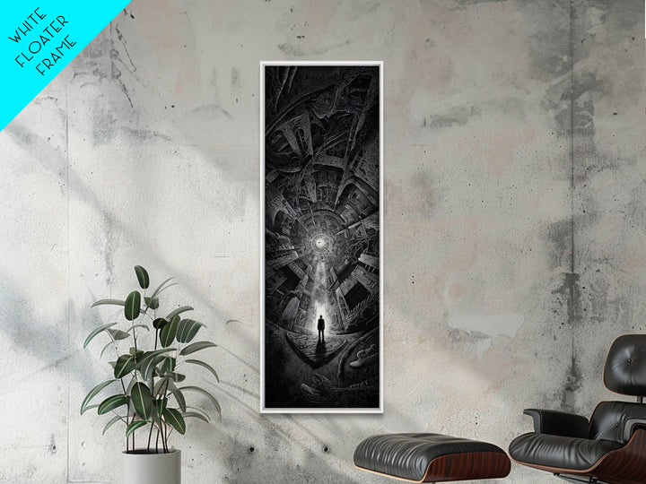 The Derelict Asylum, Biomechanical Horror Art, Tall Narrow Wall Art, Dark Fantasy Wall Art, Canvas Print, Halloween Wall Art