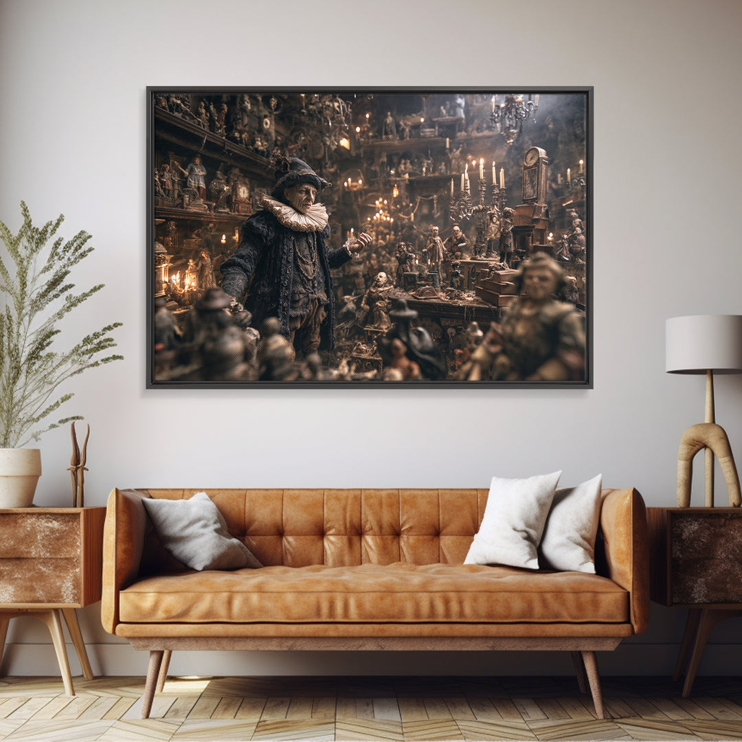 The Midnight Antique Shop, Medieval Grotesque Art, Landscape Wall Art, Gothic Horror Wall Art, Canvas Print, Halloween Wall Art