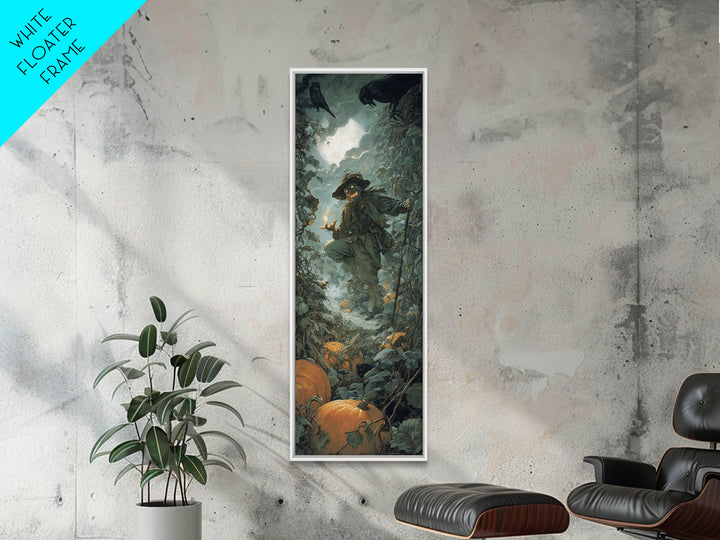 The Pumpkin Patch Maze, Baroque Witchcraft Art, Tall Narrow Wall Art, Dark Fantasy Wall Art, Framed Canvas Print, Halloween Wall Art