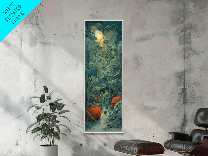 The Pumpkin Patch Maze, Expressionist Nightmare Art, Tall Narrow Wall Art, Dark Halloween Decor, Canvas Print, Halloween Wall Art