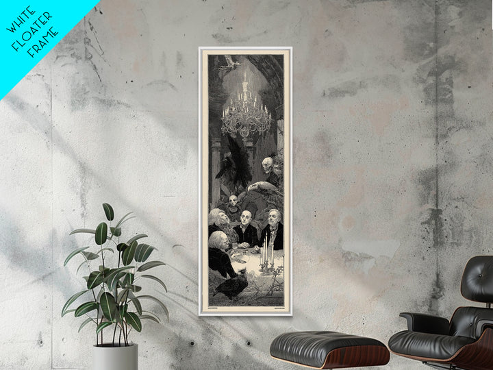 The Haunted Hotel, Renaissance Engraving Art, Tall Narrow Wall Art, Dark Fantasy Wall Art, Canvas Print, Halloween Wall Art